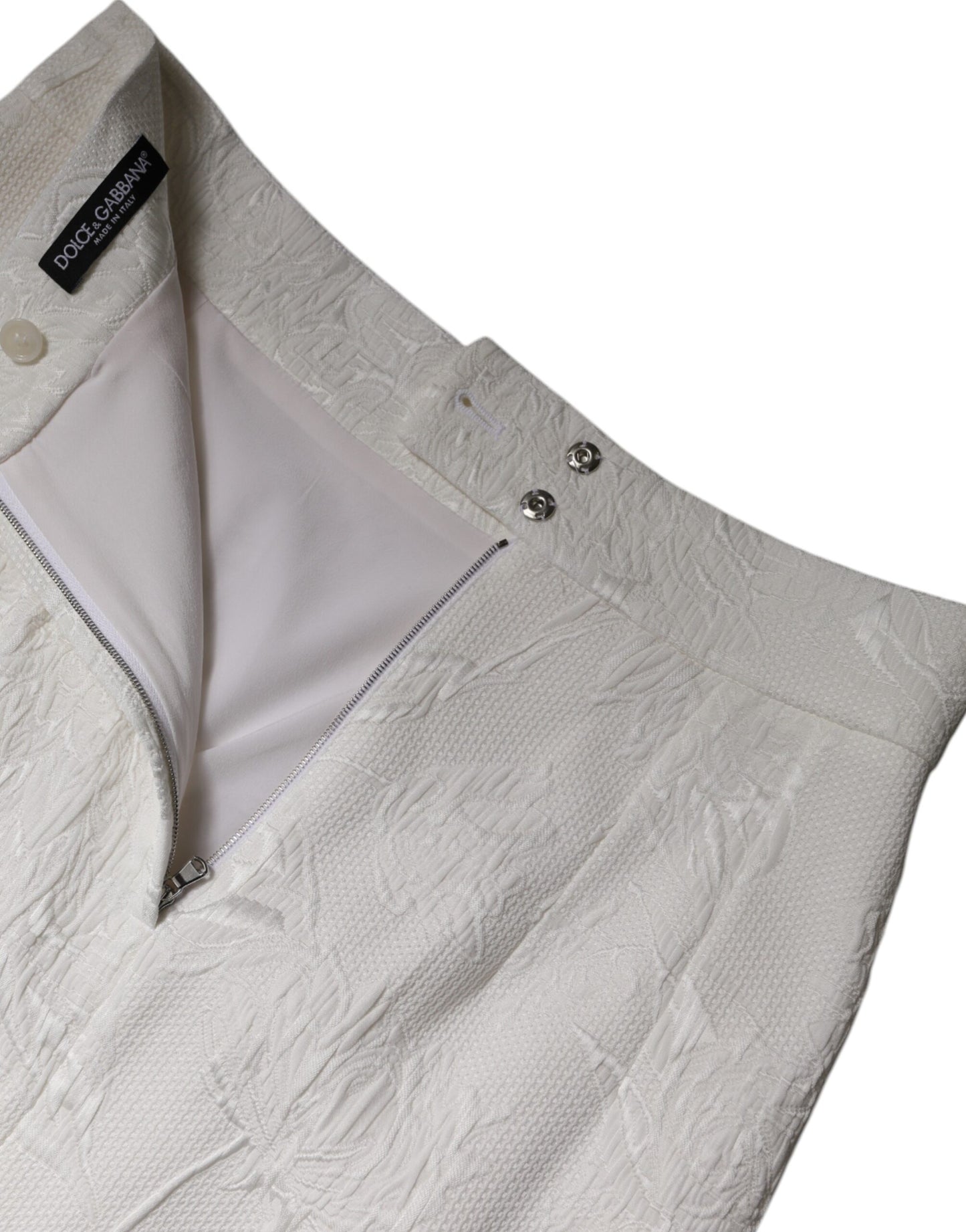 Dolce &amp; Gabbana, weißer, knielanger Bleistiftrock mit hoher Taille