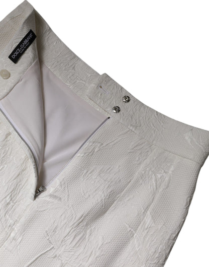 Dolce &amp; Gabbana, weißer, knielanger Bleistiftrock mit hoher Taille