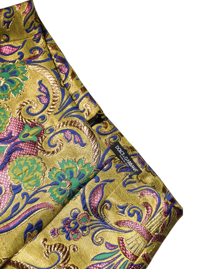 Dolce &amp; Gabbana – Mehrfarbiger Minirock aus Jacquard mit Blumenmuster und mittlerer Taille