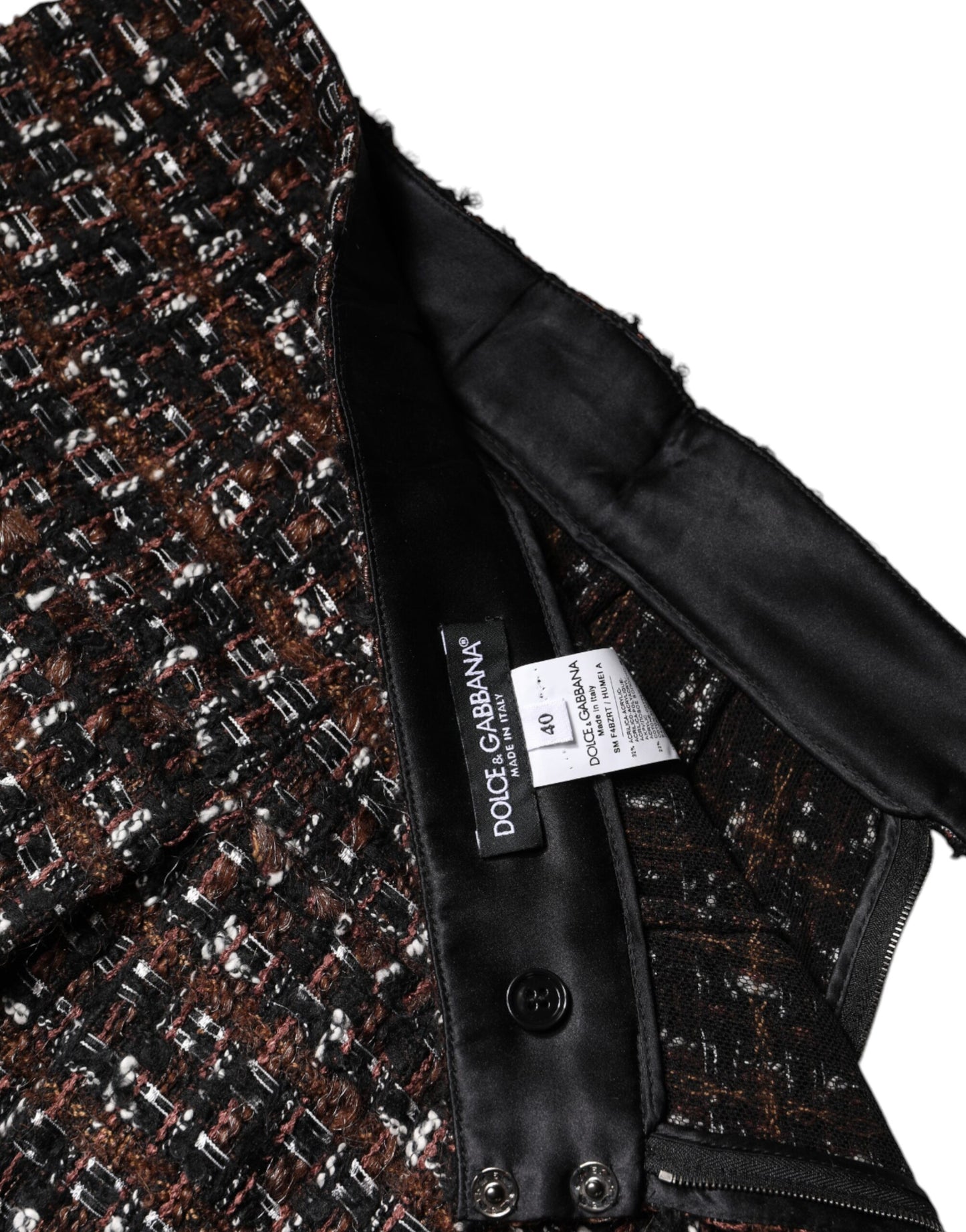 Dolce &amp; Gabbana – Mehrfarbiger Minirock aus Tartan-Tweed mit hoher Taille