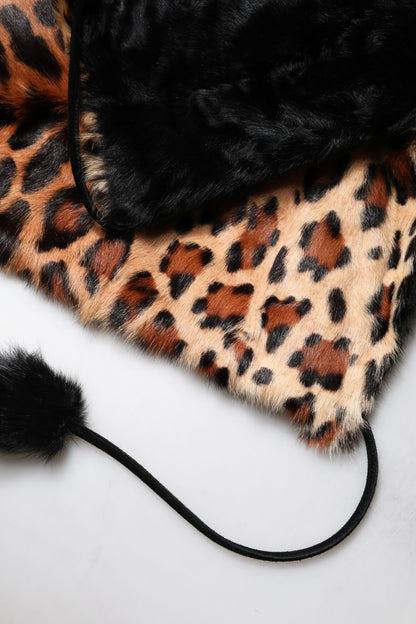 Dolce &amp; Gabbana Schwarze kurze Damenmanteljacke aus Lammfell