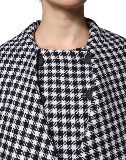 Dolce &amp; Gabbana – Cape-Jacke mit Blumenmuster in Schwarz und Weiß