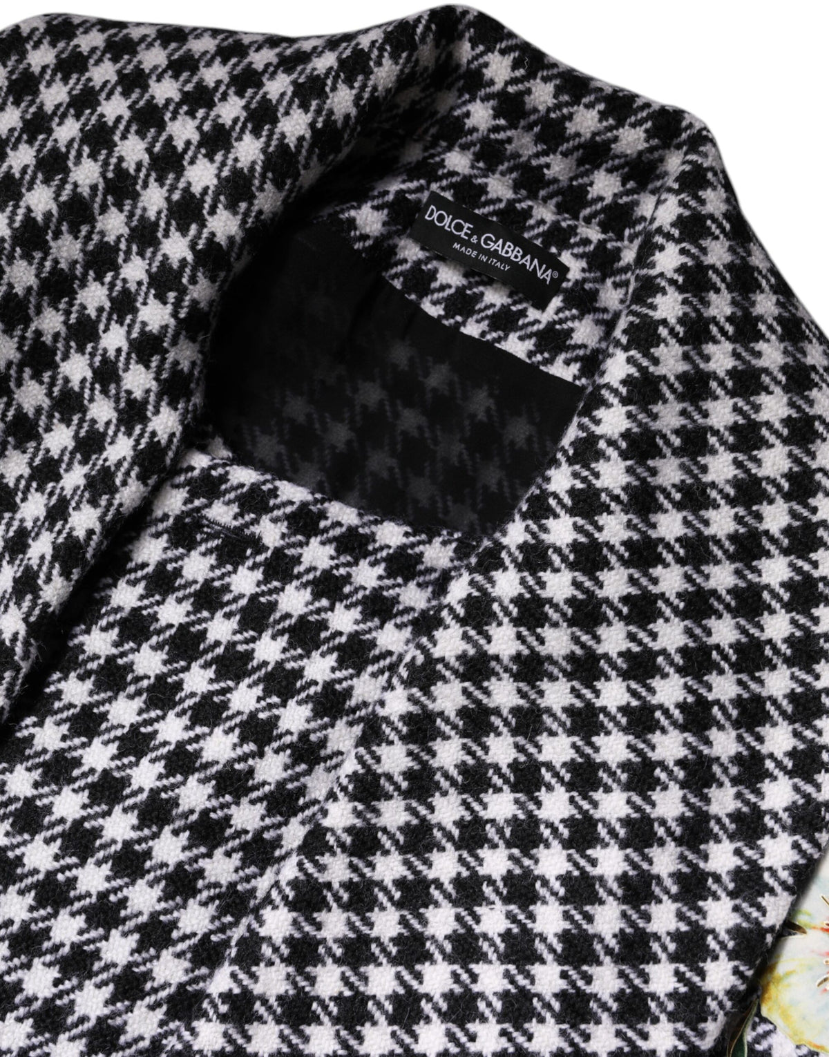 Dolce &amp; Gabbana – Cape-Jacke mit Blumenmuster in Schwarz und Weiß