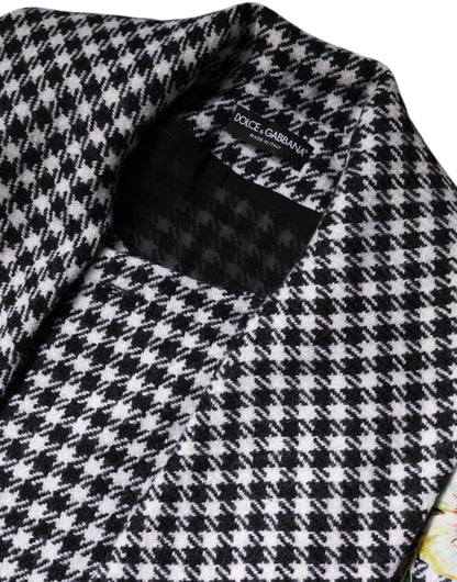 Dolce &amp; Gabbana – Cape-Jacke mit Blumenmuster in Schwarz und Weiß