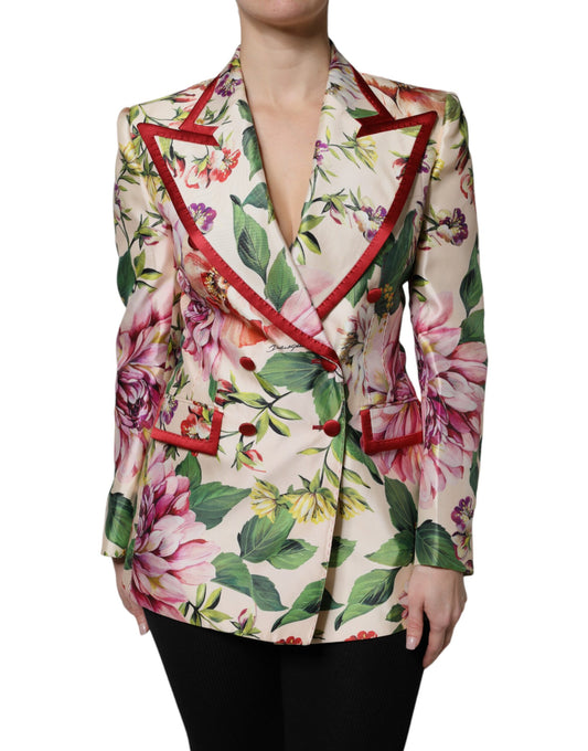 Dolce &amp; Gabbana – Zweireihige Jacke mit mehrfarbigem Blumenmuster