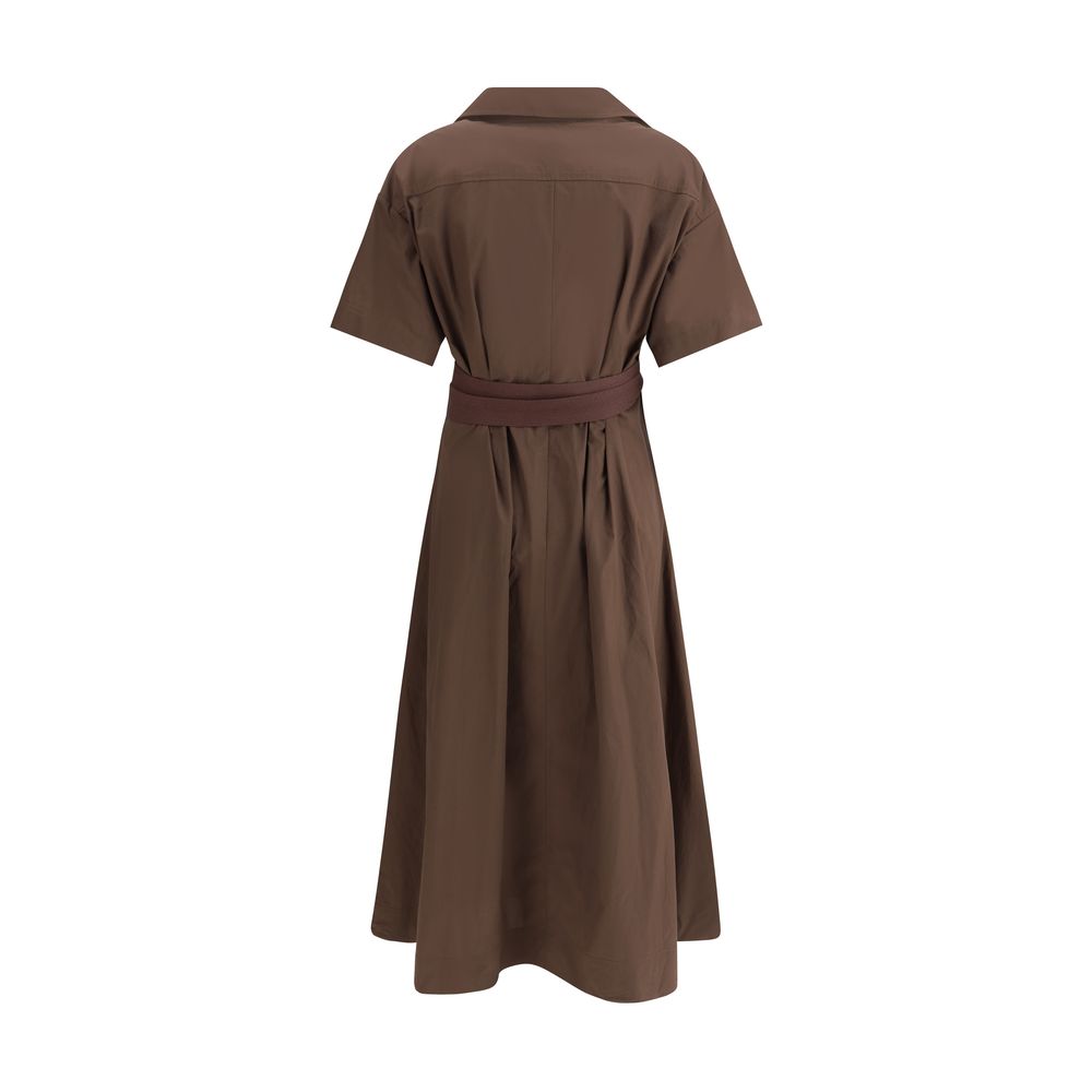 Brunello Cucinelli Braunes Baumwoll-Freizeitkleid