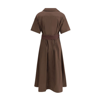 Brunello Cucinelli Braunes Baumwoll-Freizeitkleid