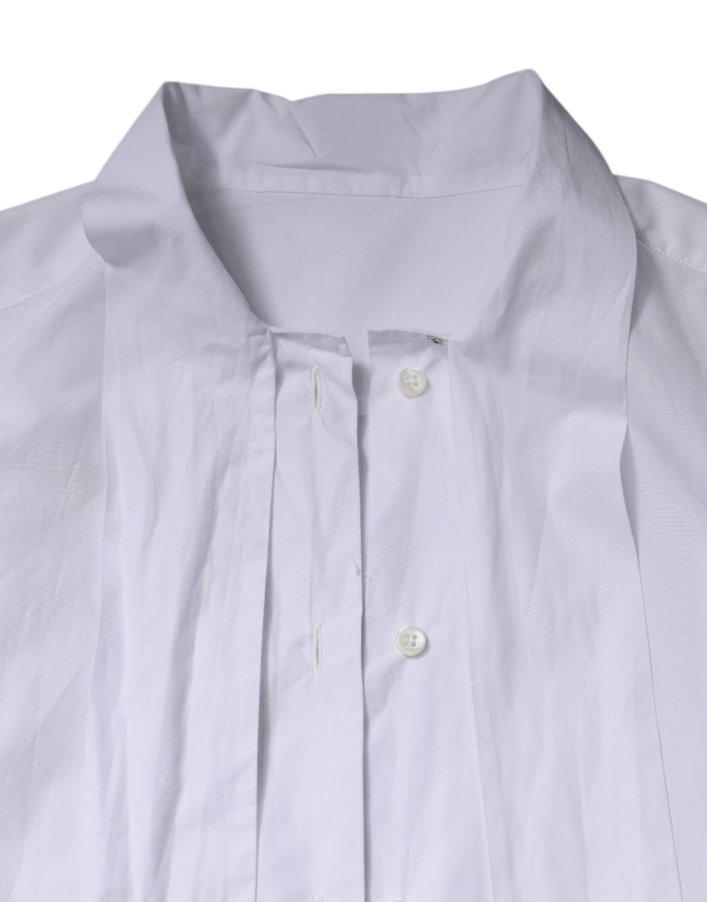 Dolce &amp; Gabbana, weißes Blusentop mit Ascot-Kragen und langen Ärmeln