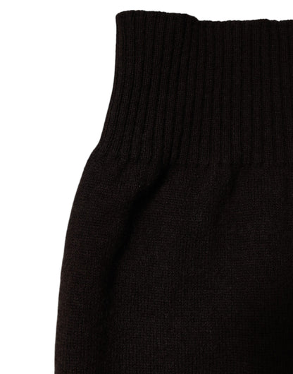 Dolce & Gabbana Brown Cashmere Knitted Neck Warmer Foulard Scarf