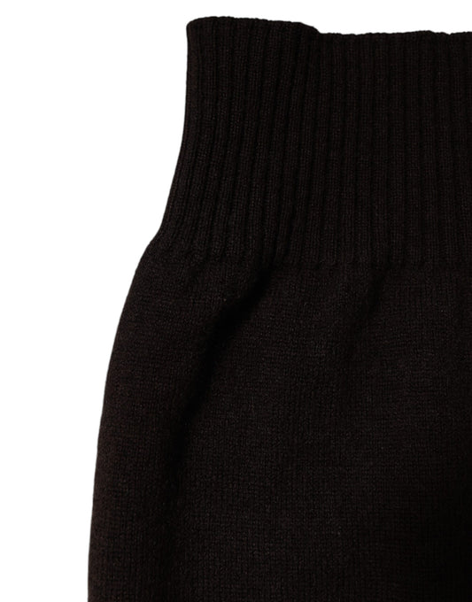 Dolce &amp; Gabbana – Brauner, gestrickter Halswärmer-Foulardschal aus Kaschmir