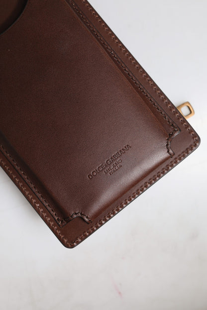 Dolce &amp; Gabbana – Umhängetasche aus braunem Leder mit Umhängeband