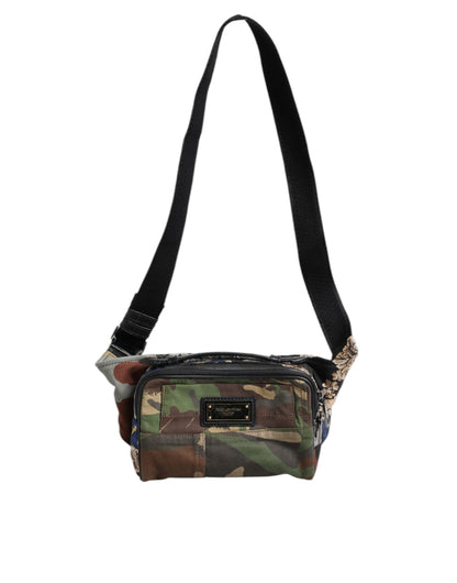 Dolce &amp; Gabbana – Mehrfarbige Gürteltasche mit Camouflage-Patchwork-Logo