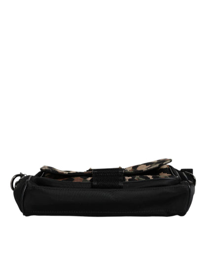 Dolce &amp; Gabbana – Mehrfarbige Umhängetasche aus Jacquard mit Leopardenmuster