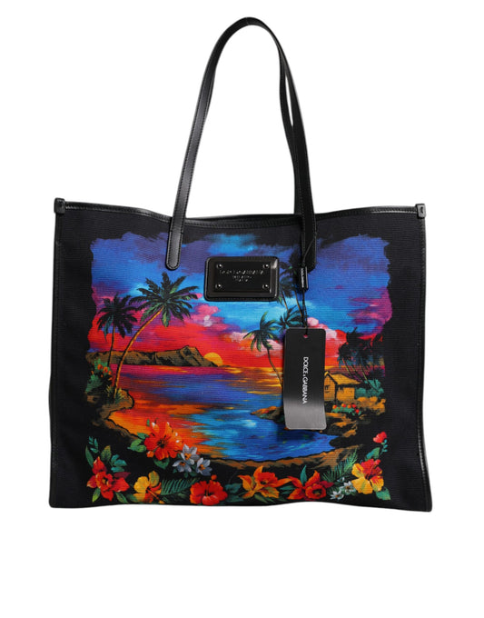 Dolce & Gabbana Multicolor Graphic Printed Top Handle Shopping Tote Bag