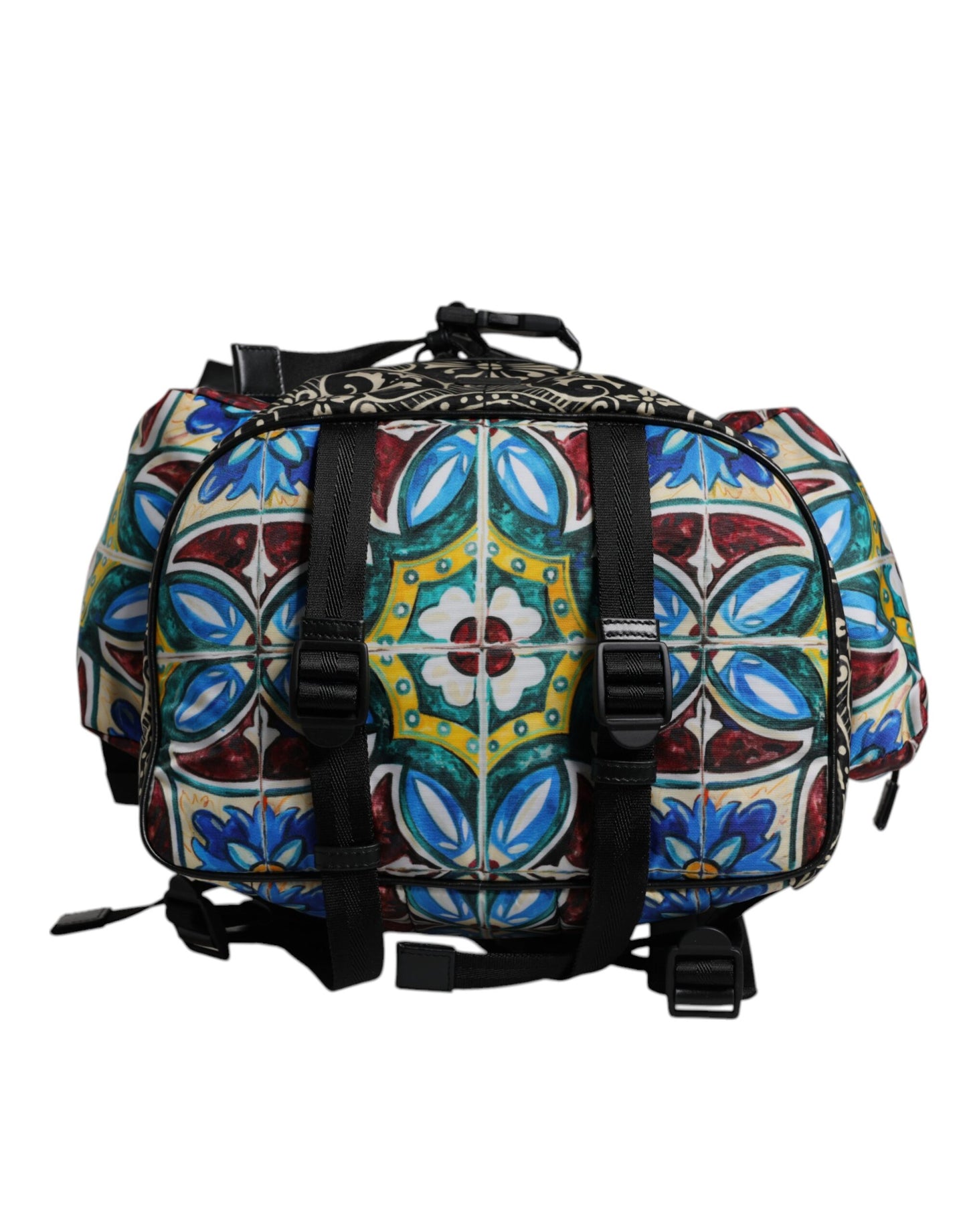 Dolce &amp; Gabbana Rucksack aus Nylon mit mehrfarbigem Maiolika-Print