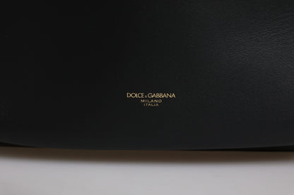 Dolce &amp; Gabbana – Reiserucksack aus schwarzem Leder mit DG-Logoprint