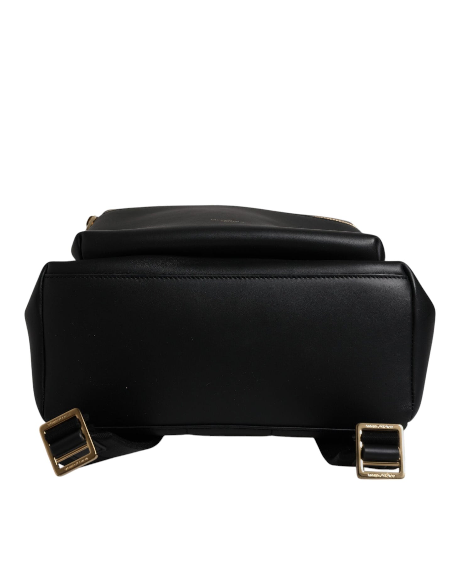 Dolce &amp; Gabbana – Reiserucksack aus schwarzem Leder mit DG-Logoprint