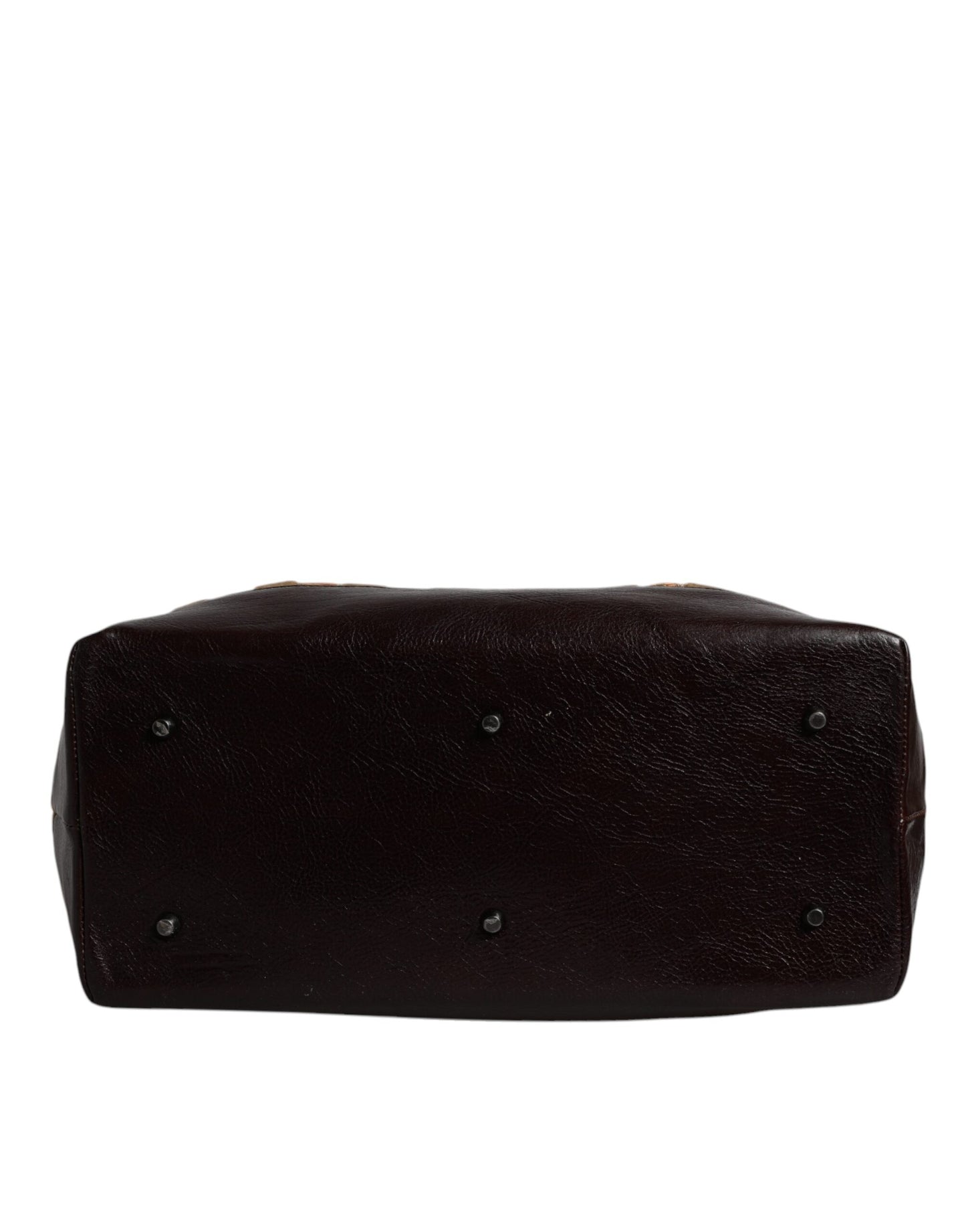 حقيبة سفر دولتشي آند غابانا من الجلد المخملي باللون البيج العنابي بتصميم جاكار