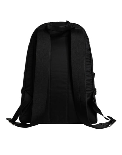 Dolce &amp; Gabbana – Rucksack „VULCANO“ aus schwarzem Nylon #DGFAMILY mit Verzierung