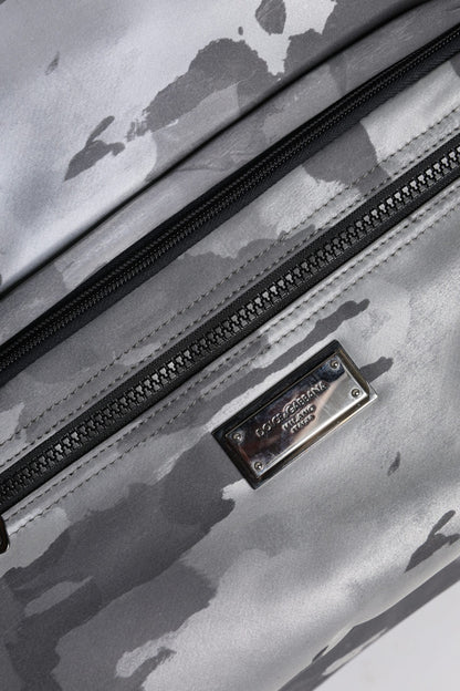 Dolce &amp; Gabbana – Schwarze Camouflage-Tasche mit Schultergurt und Logo-Plakette