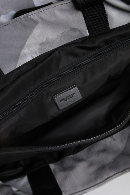 Dolce &amp; Gabbana – Schwarze Camouflage-Tasche mit Schultergurt und Logo-Plakette