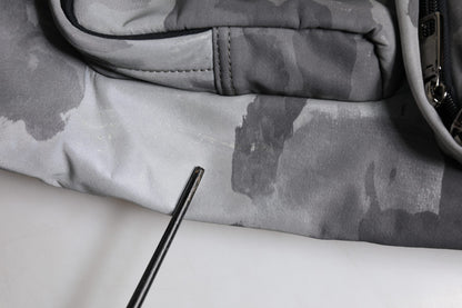 Dolce &amp; Gabbana – Schwarze Camouflage-Tasche mit Schultergurt und Logo-Plakette