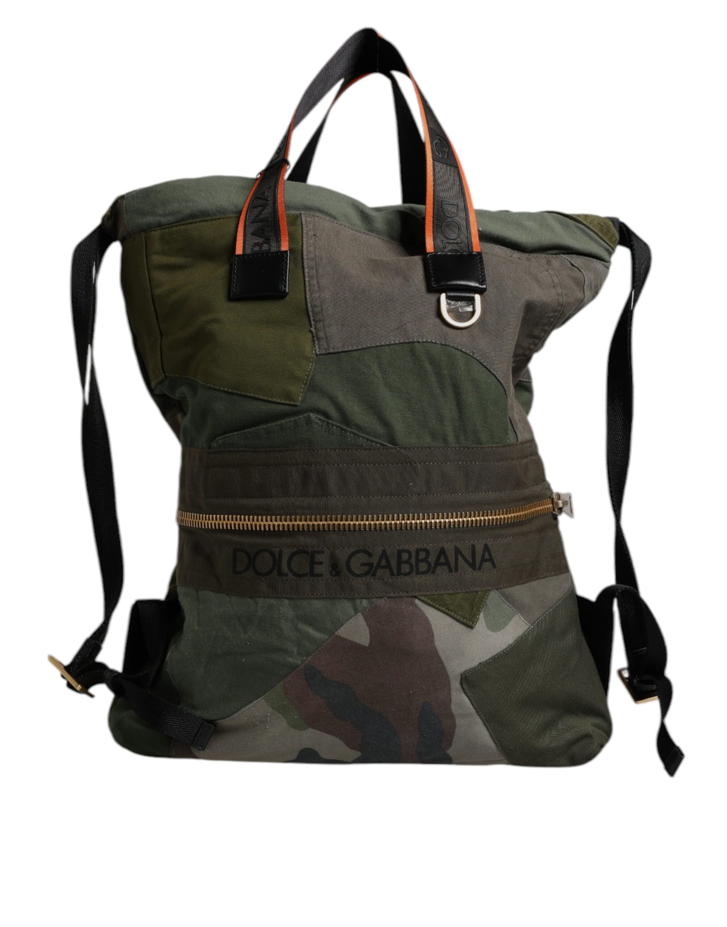 Dolce &amp; Gabbana Militärgrüner Patchwork-Rucksack