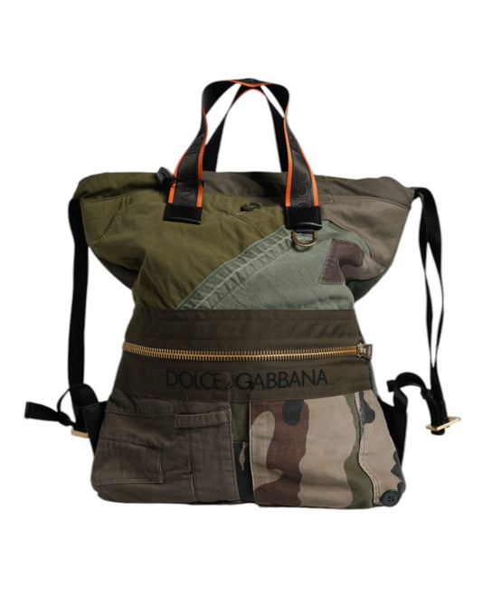 Dolce &amp; Gabbana Militärgrüner Patchwork-Rucksack