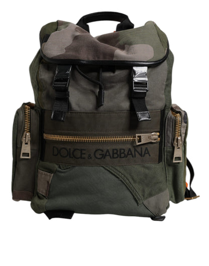 Dolce &amp; Gabbana Militärgrüner Patchwork-Reiserucksack