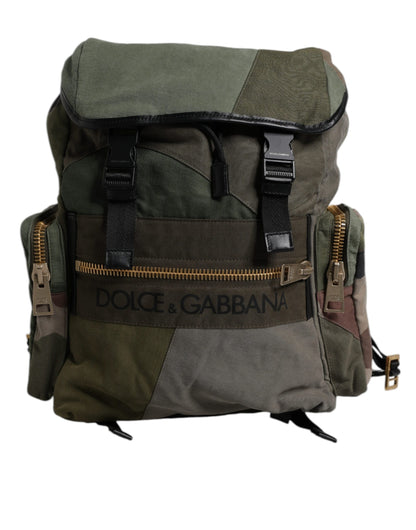 Dolce &amp; Gabbana Militärgrüner Patchwork-Reiserucksack