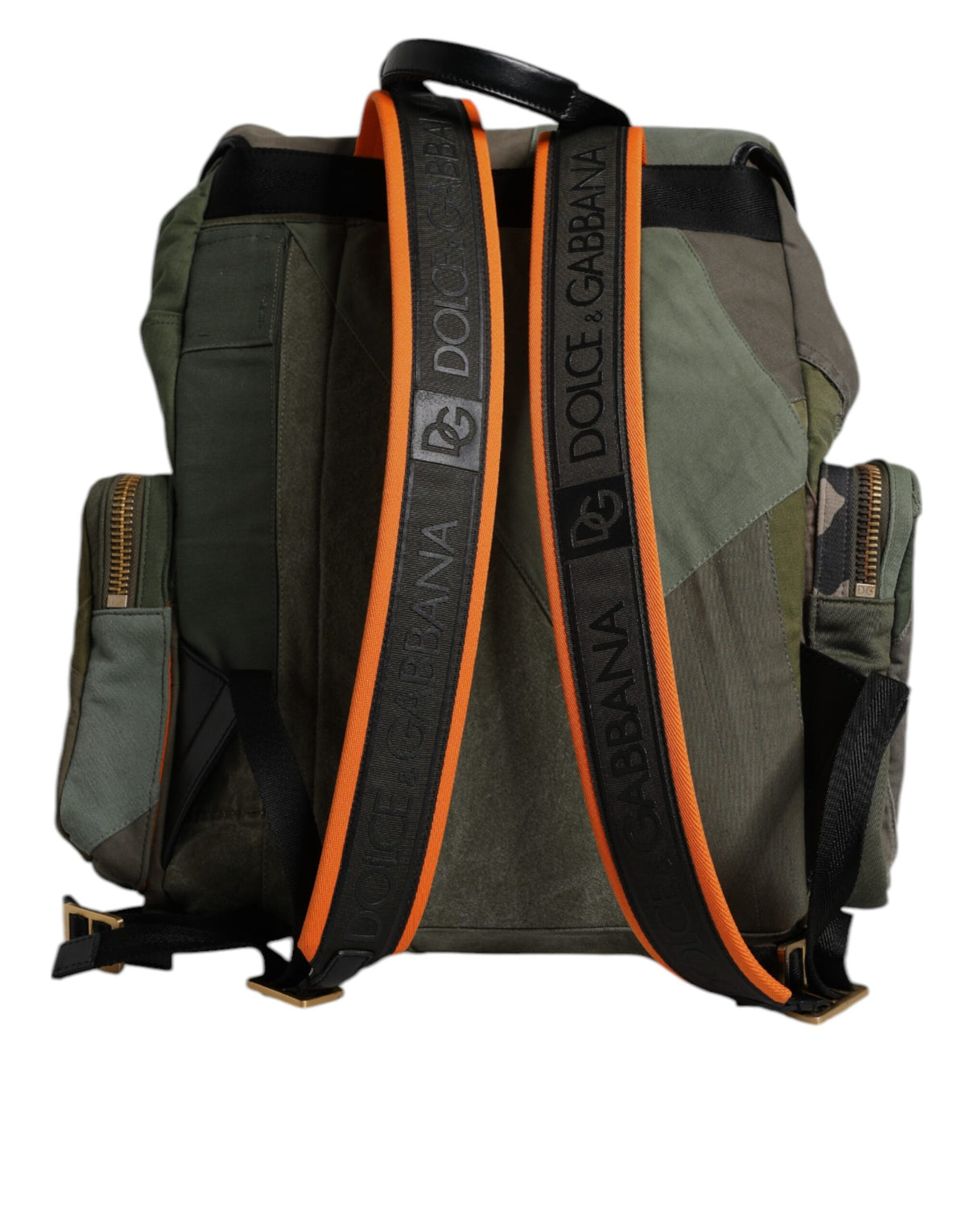 Dolce &amp; Gabbana Militärgrüner Patchwork-Reiserucksack