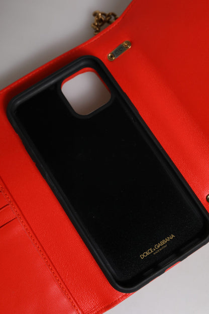 Dolce &amp; Gabbana – Rote, gesteppte Devotion-Umhängetasche mit Handyhülle und Kette