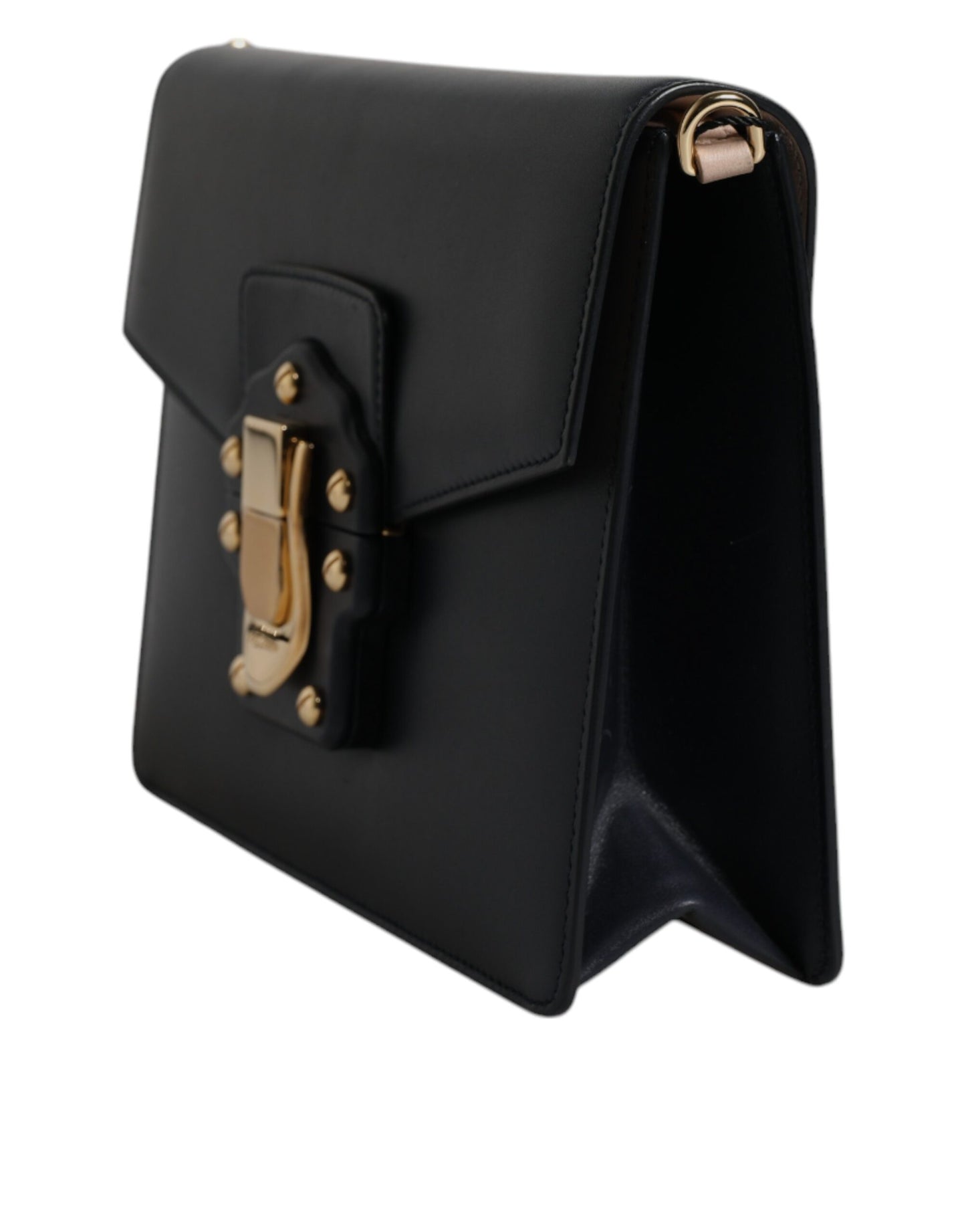 Dolce &amp; Gabbana – Schultertasche aus schwarzem Kalbsleder