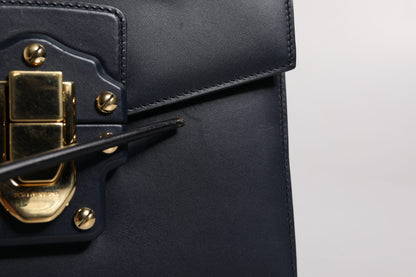 Dolce &amp; Gabbana – Schultertasche aus schwarzem Kalbsleder