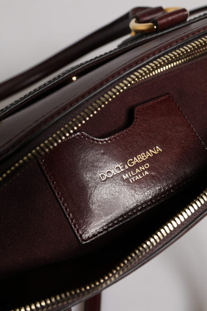 Dolce &amp; Gabbana – Reisetasche aus braunem Leopardenleder mit Schultergurt