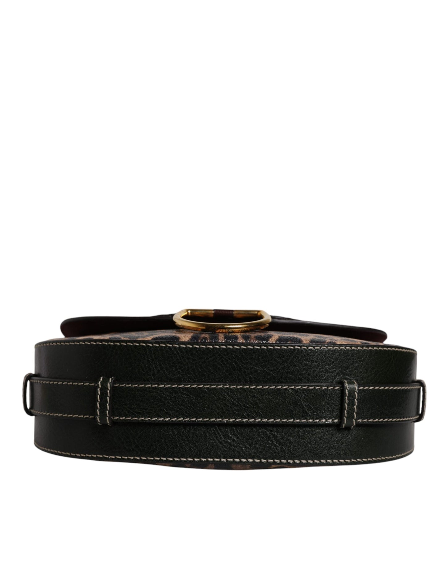 Dolce & Gabbana Black Brown Leopard Leather Shoulder Strap Bag