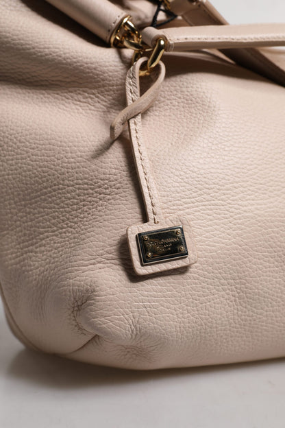 Dolce &amp; Gabbana – Tragetasche mit Logo-Schild aus Hirschleder in Hellrosa