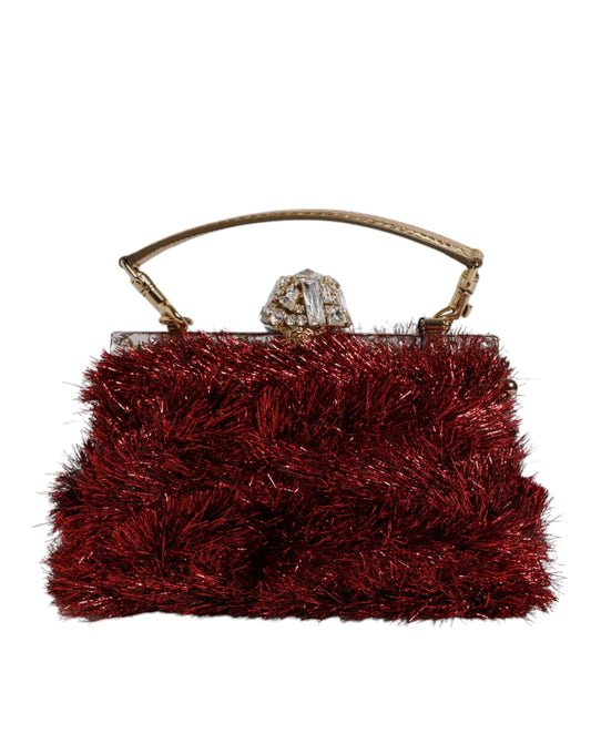Dolce &amp; Gabbana – Abend-Clutch „VANDA“ aus Rotgold mit Lametta-Kristallen