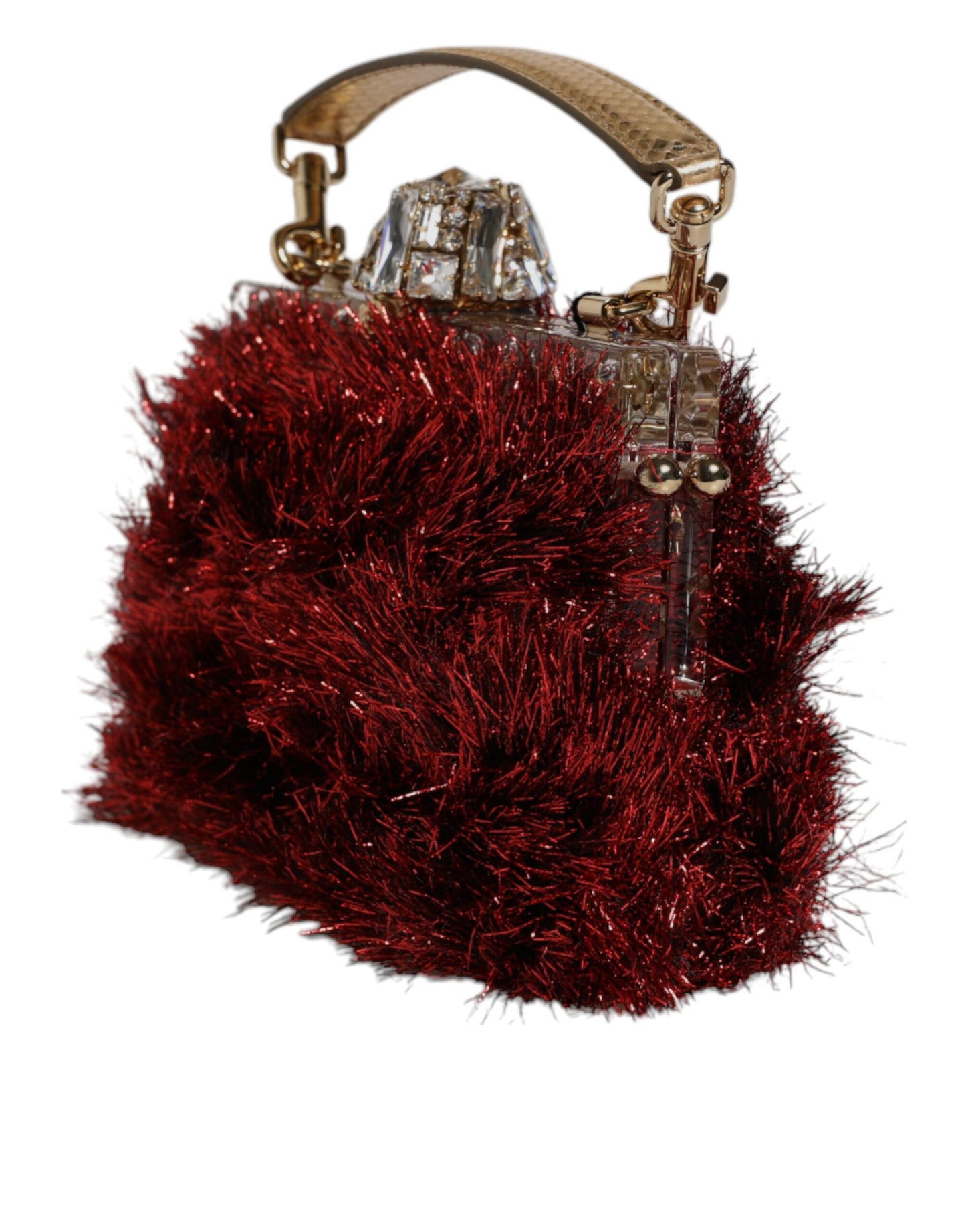 Dolce &amp; Gabbana – Abend-Clutch „VANDA“ aus Rotgold mit Lametta-Kristallen