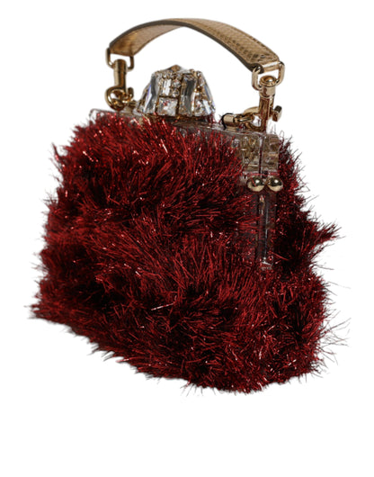 Dolce &amp; Gabbana – Abend-Clutch „VANDA“ aus Rotgold mit Lametta-Kristallen