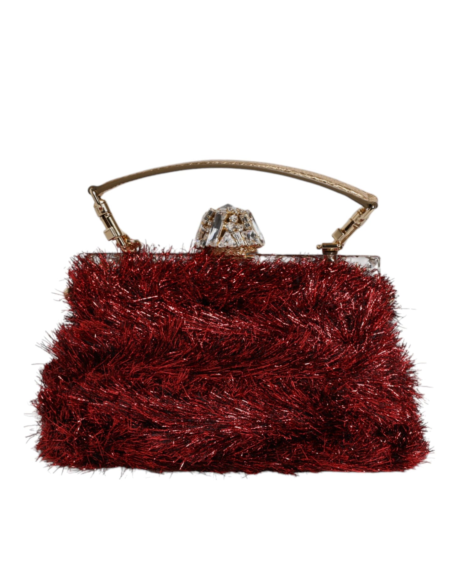 Dolce &amp; Gabbana – Abend-Clutch „VANDA“ aus Rotgold mit Lametta-Kristallen