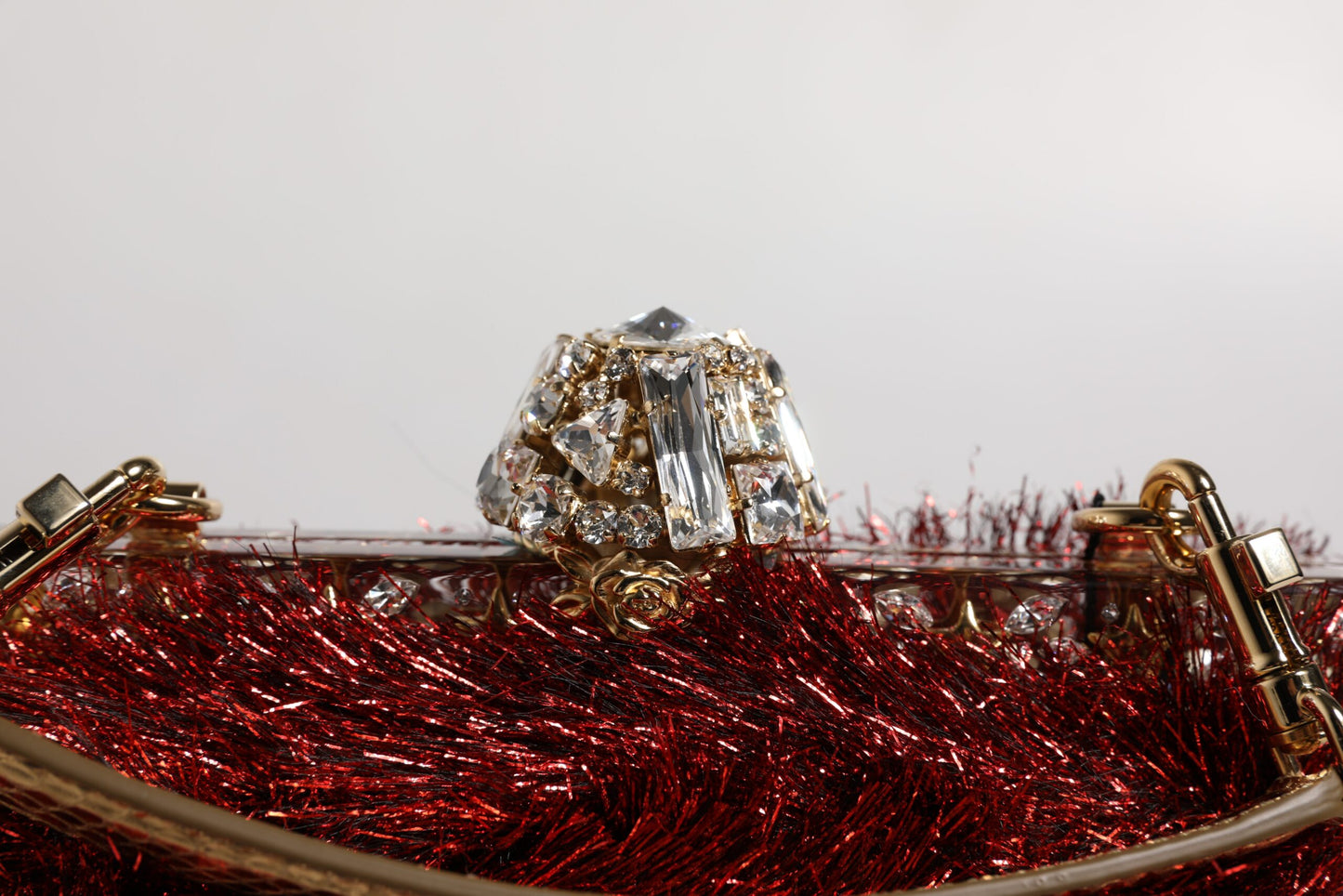 Dolce &amp; Gabbana – Abend-Clutch „VANDA“ aus Rotgold mit Lametta-Kristallen