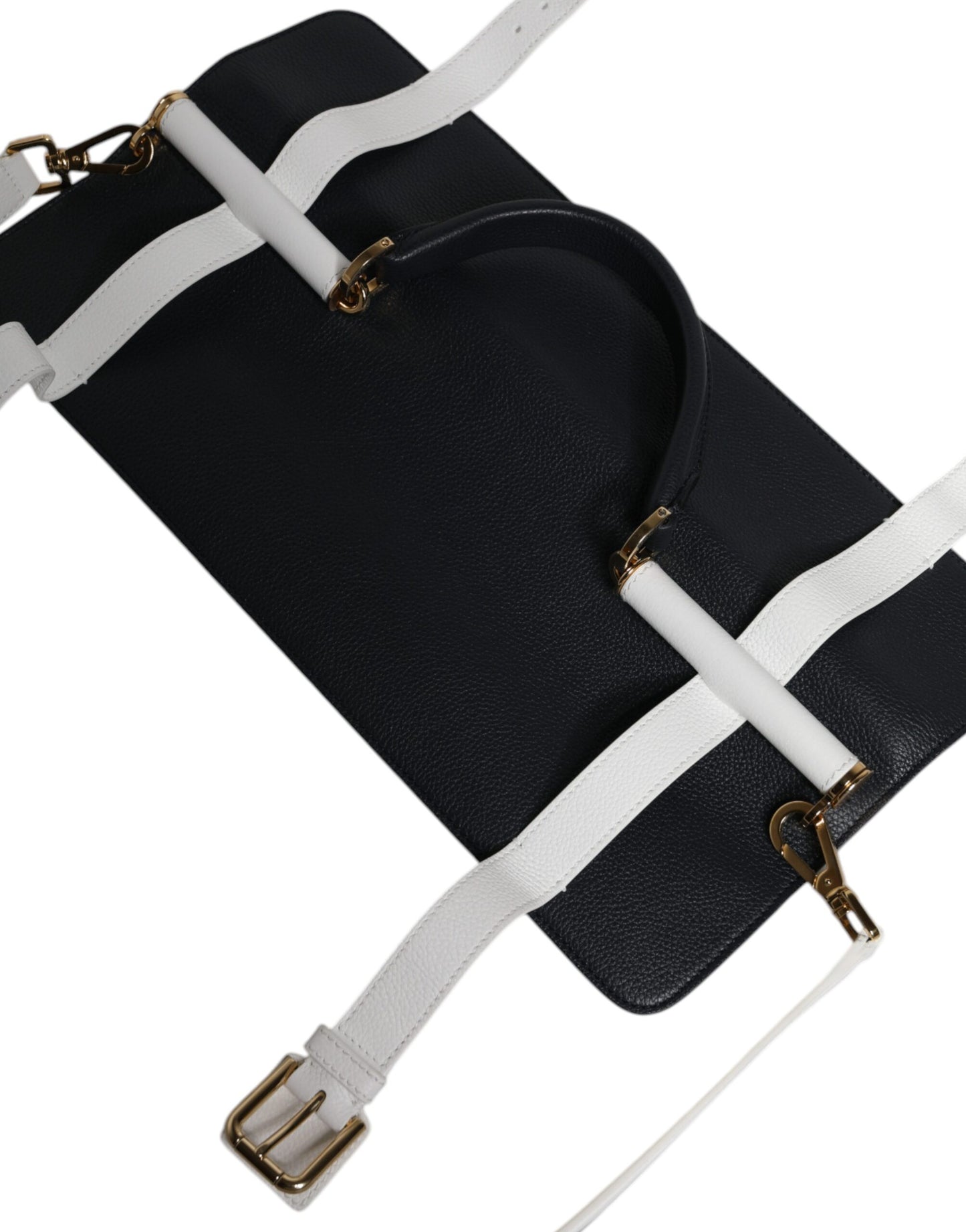 Dolce &amp; Gabbana – Umhängetasche aus blauem und weißem Kalbsleder
