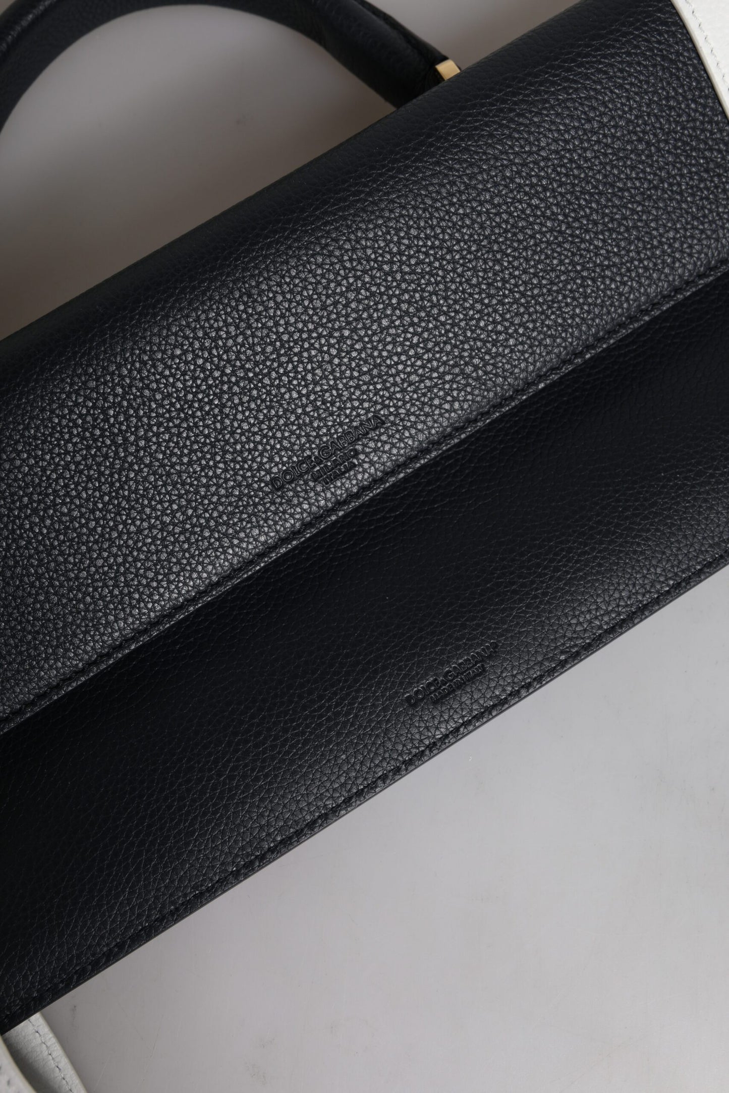 Dolce &amp; Gabbana – Umhängetasche aus blauem und weißem Kalbsleder