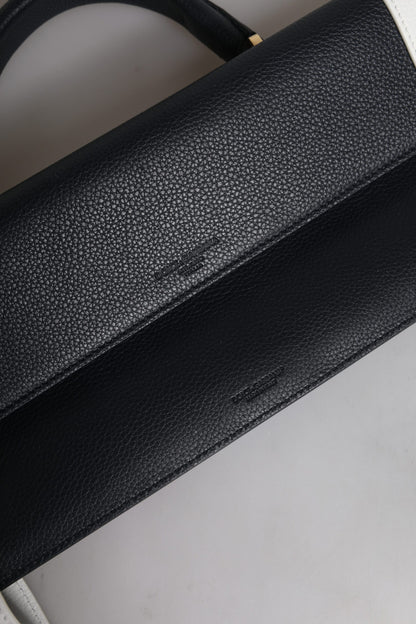 Dolce &amp; Gabbana – Umhängetasche aus blauem und weißem Kalbsleder