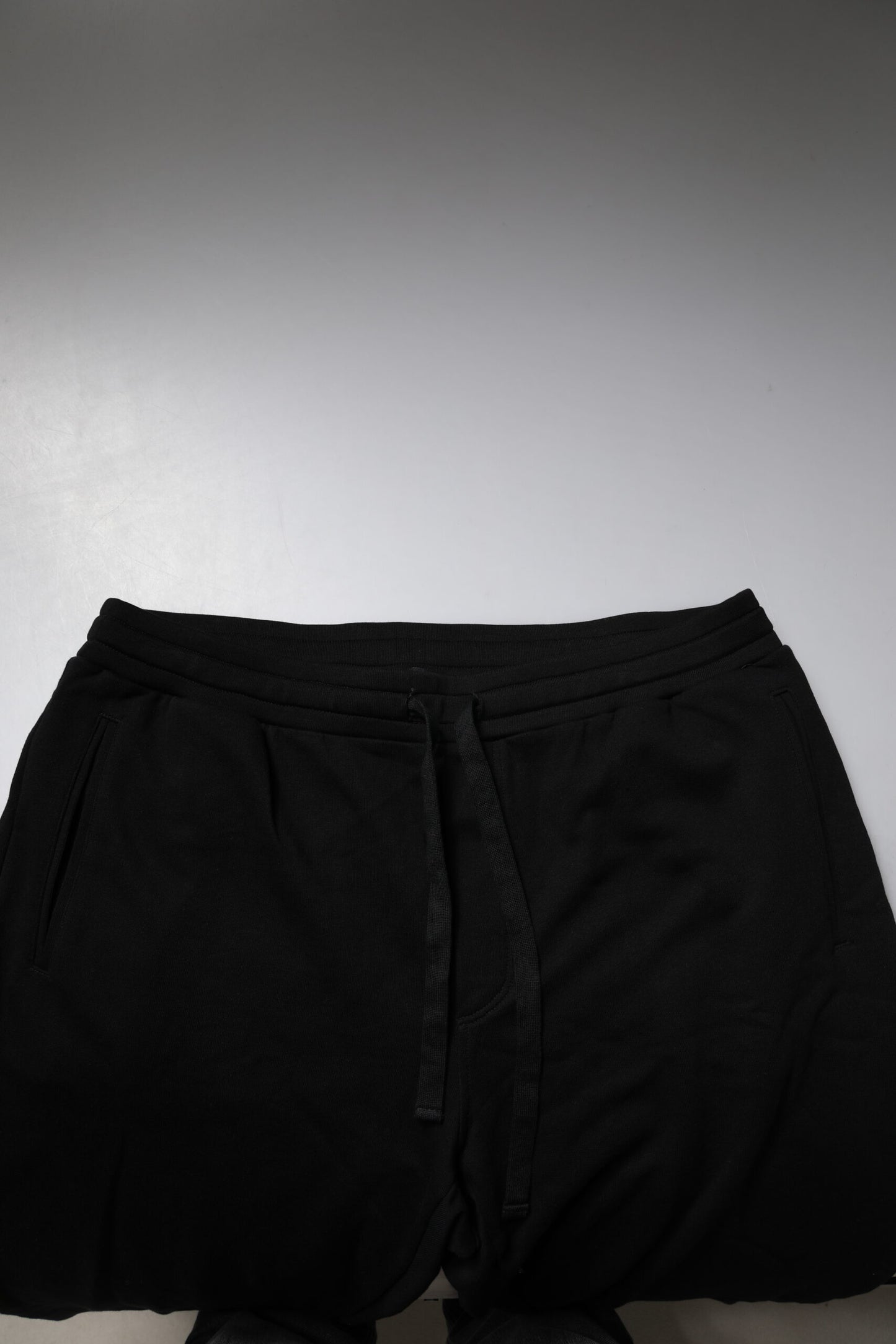 Dolce & Gabbana Black Cotton Crown Logo Jogger Pants