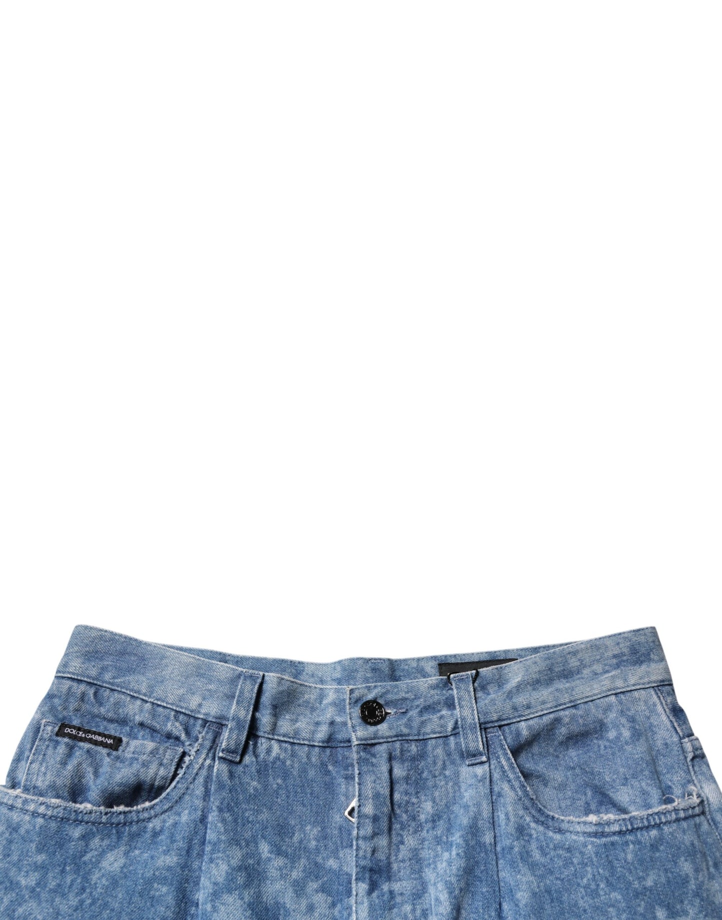 Dolce &amp; Gabbana – Blaue Skinny-Jeans aus Baumwolle mit Batikmuster für Herren