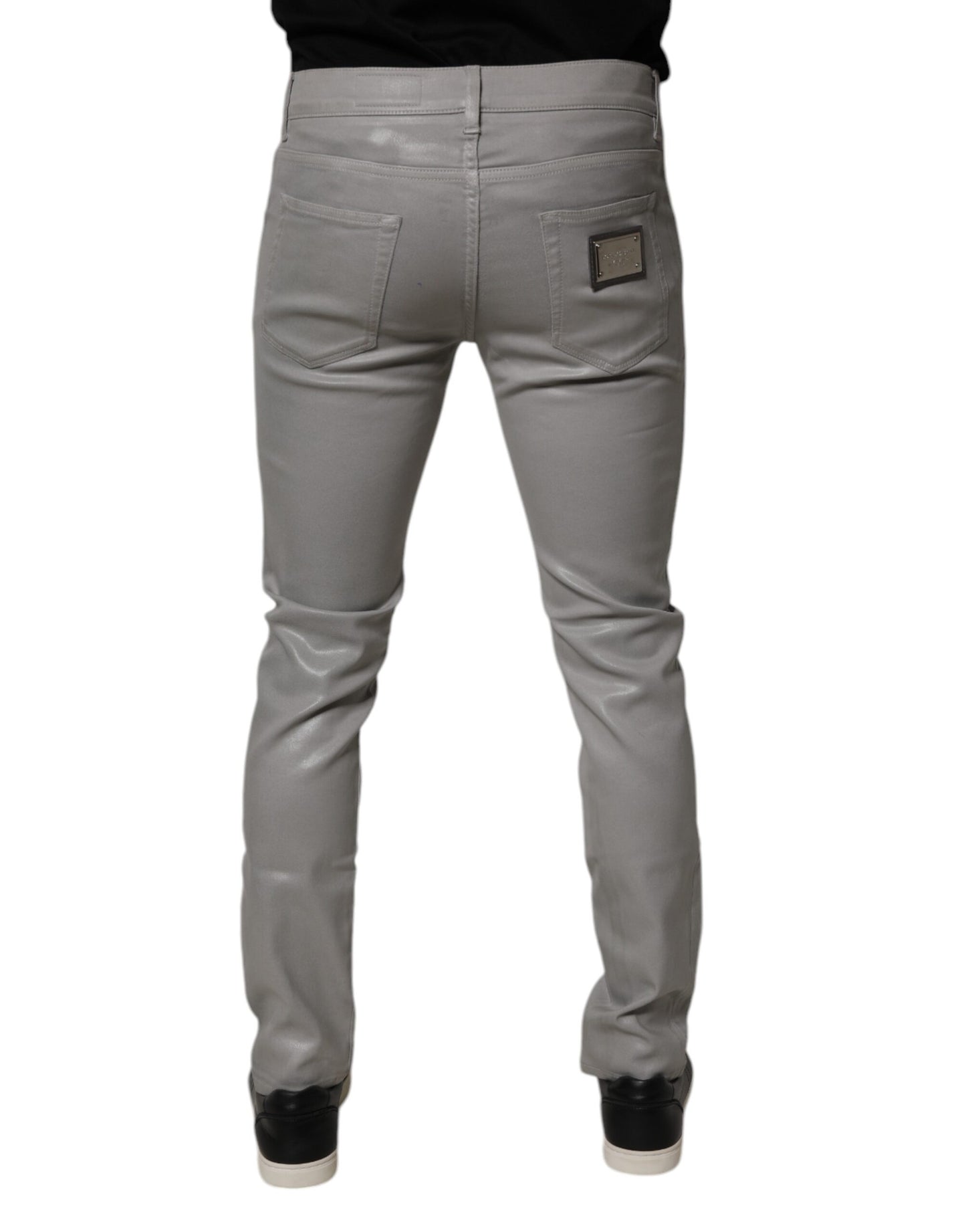 Dolce &amp; Gabbana Graue Slim Fit Jeans aus Baumwollstretch für Herren
