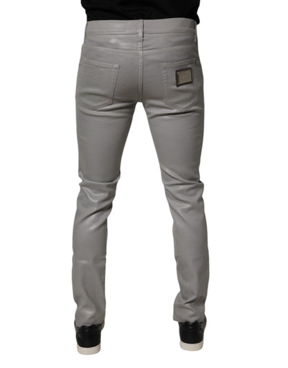 Dolce &amp; Gabbana Graue Slim Fit Jeans aus Baumwollstretch für Herren