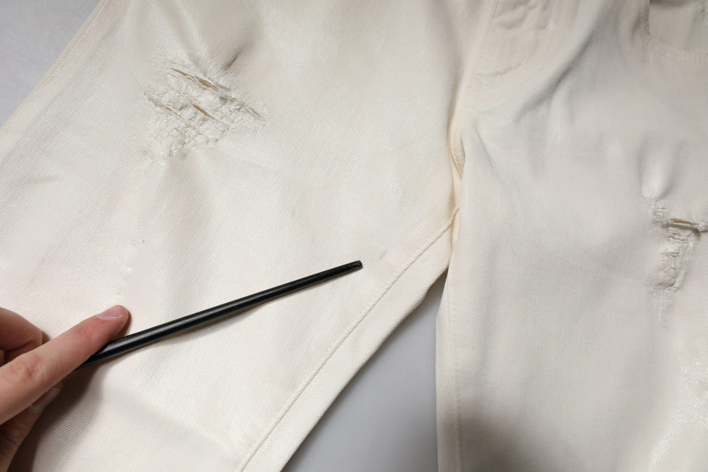 Dolce &amp; Gabbana Skinny-Jeans aus Baumwollstretch in Off-White